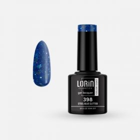 Lorin Gel Lacquer Ημιμόνιμο Βερνίκι 8ml. #398 (Steel Blue Glitter)