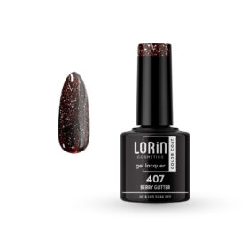 Lorin Gel Lacquer Ημιμόνιμο Βερνίκι 8ml. #407 (Berry Glitter)