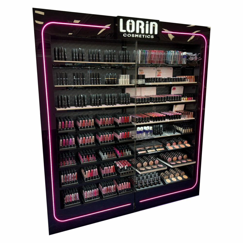 Lorin Stand Δαπέδου 7790SS διπλό Plexi Glass - Image 2